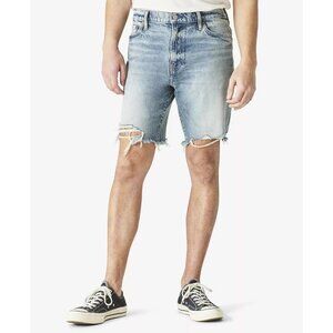 Lucky Brand Mens Size 31 Distressed Vintage-Like Loose Denim Jean Shorts $69